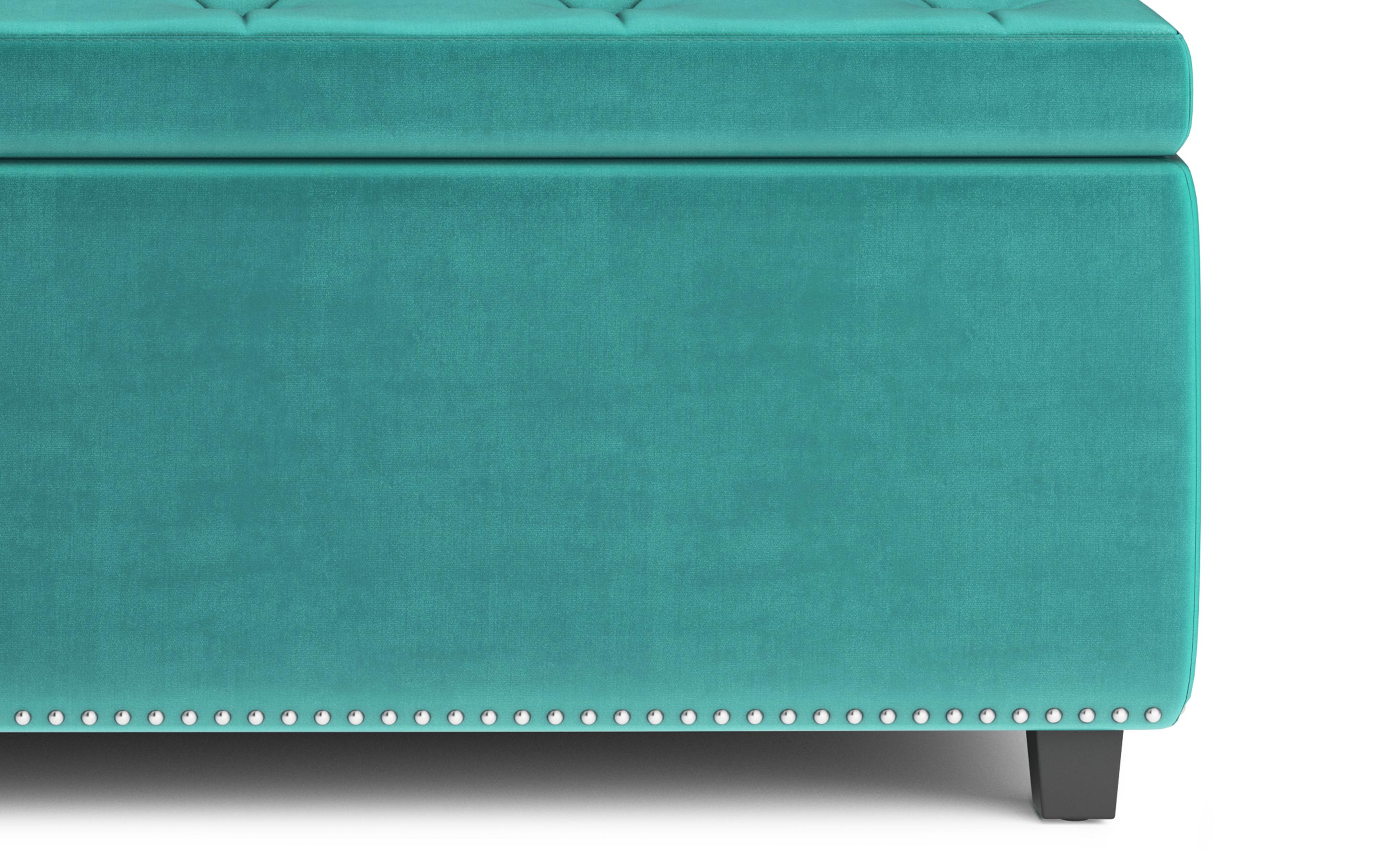 Hamilton Storage Ottoman in Velvet Fabric