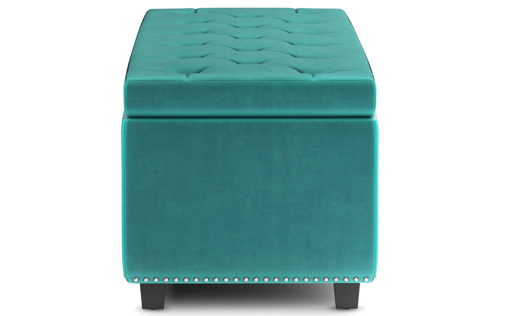 Hamilton Storage Ottoman in Velvet Fabric