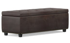 Hamilton Storage Ottoman in Distressed Vegan Leather