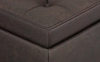 Hamilton Storage Ottoman in Distressed Vegan Leather