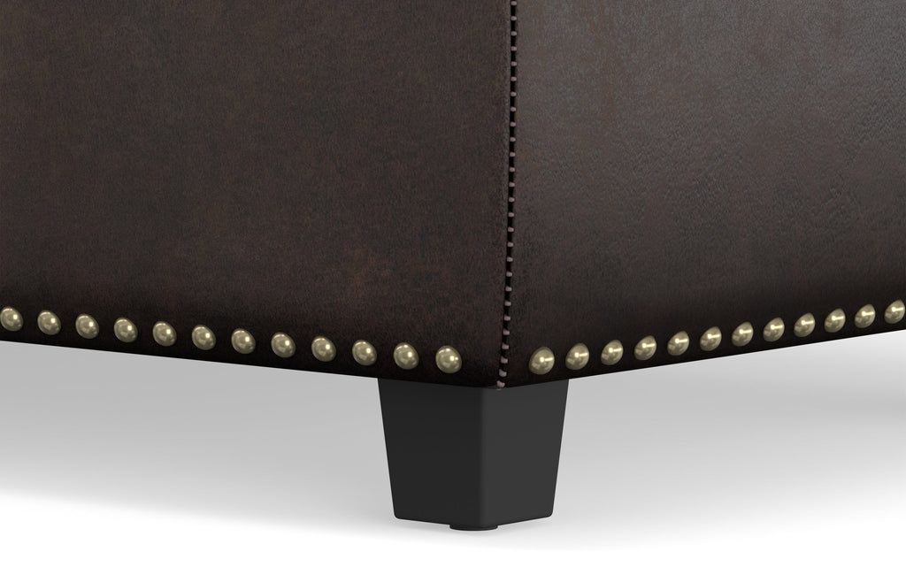 Hamilton Storage Ottoman in Distressed Vegan Leather