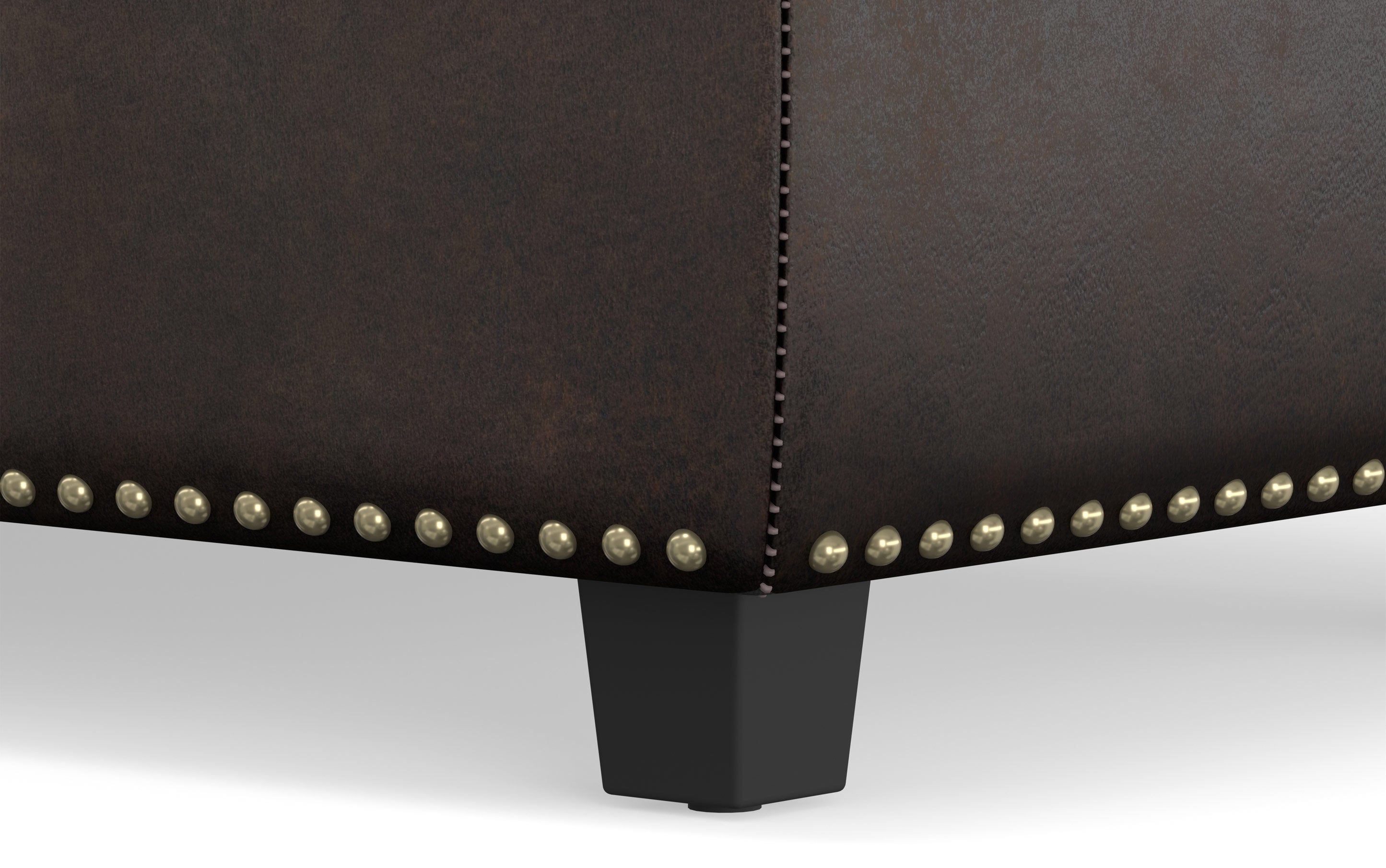 Hamilton Storage Ottoman in Distressed Vegan Leather