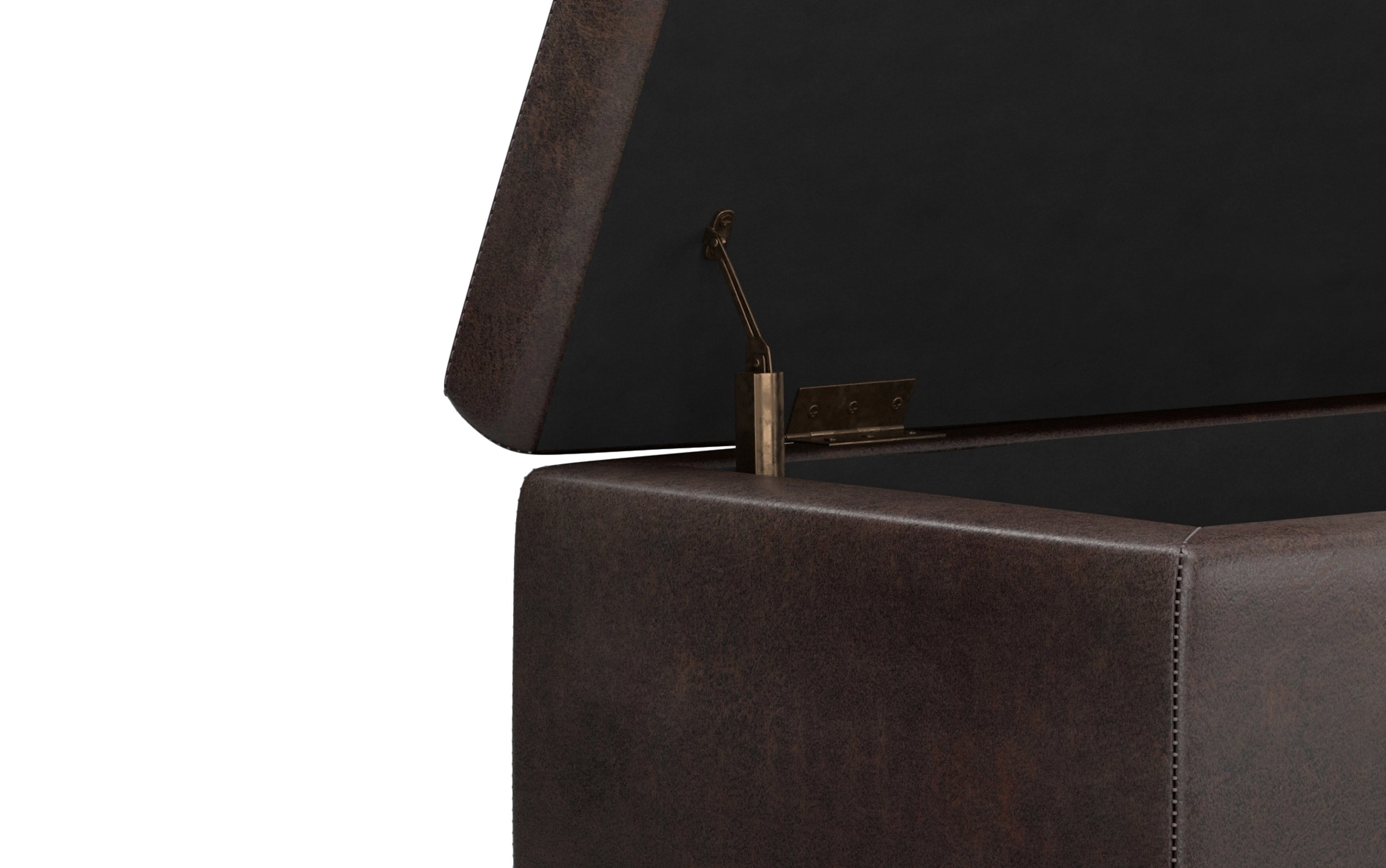 Hamilton Storage Ottoman in Distressed Vegan Leather