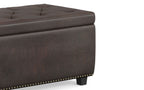 Hamilton Storage Ottoman in Distressed Vegan Leather