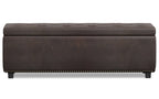 Hamilton Storage Ottoman in Distressed Vegan Leather