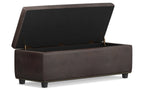 Hamilton Storage Ottoman in Distressed Vegan Leather