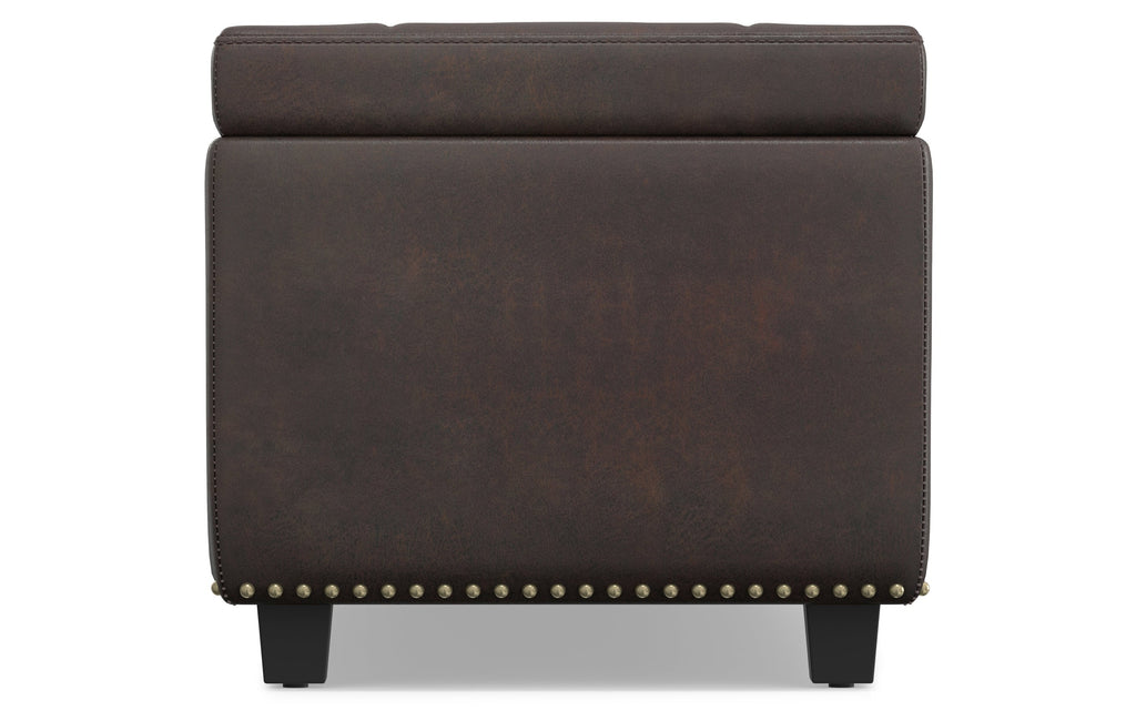 Hamilton Storage Ottoman in Distressed Vegan Leather