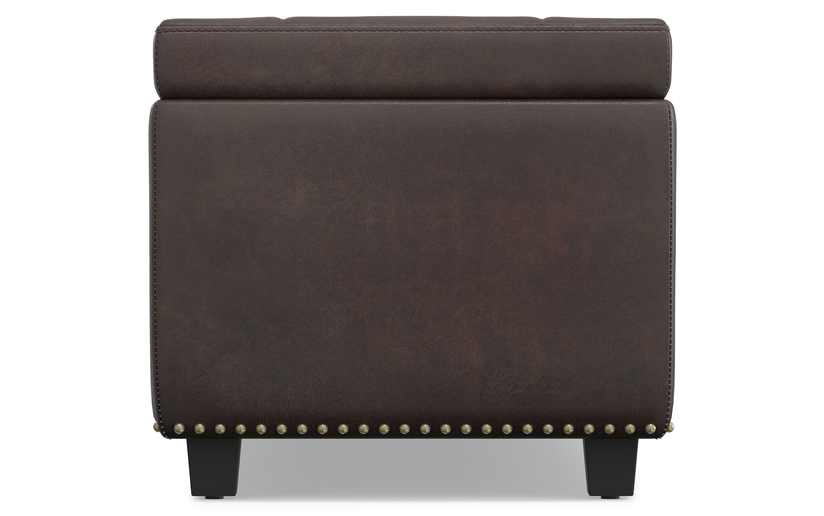 Hamilton Storage Ottoman in Distressed Vegan Leather
