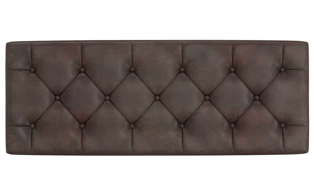 Hamilton Storage Ottoman in Distressed Vegan Leather