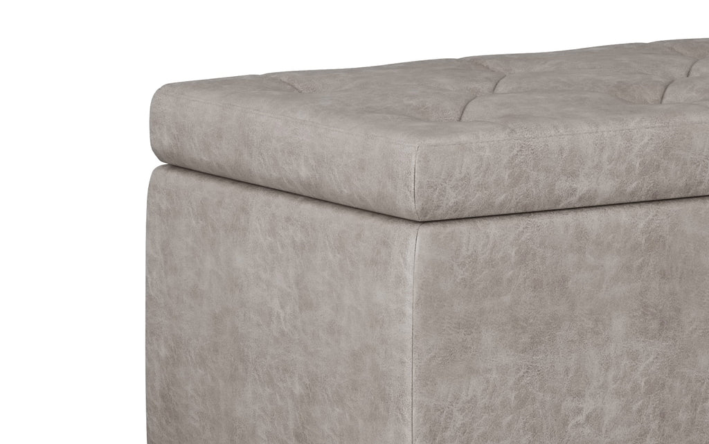 Hamilton Storage Ottoman in Distressed Grey