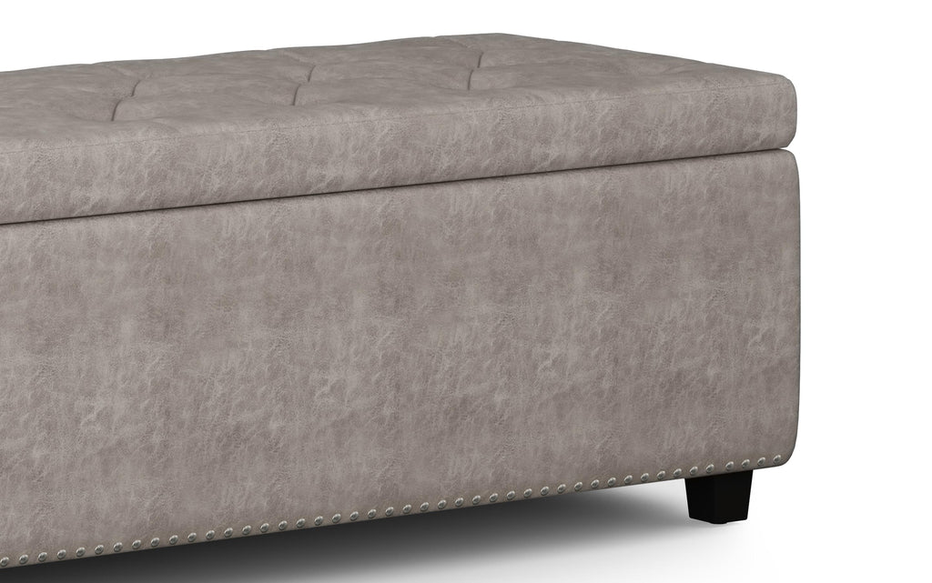 Hamilton Storage Ottoman in Distressed Grey