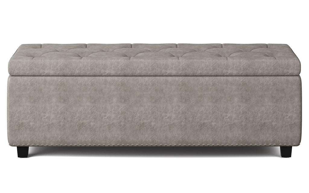 Hamilton Storage Ottoman in Distressed Grey