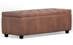 Hamilton Storage Ottoman in Distressed Vegan Leather