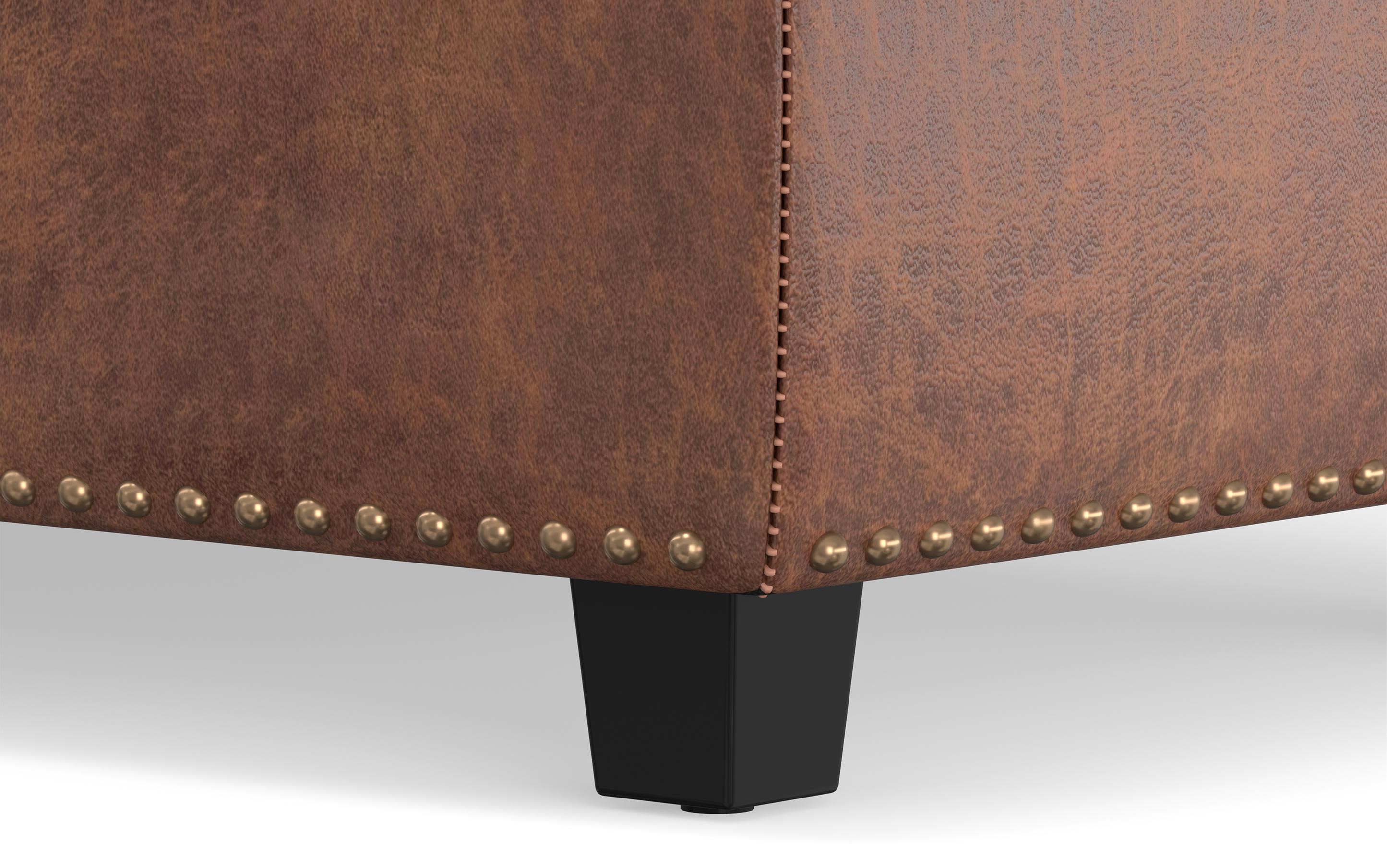 Hamilton Storage Ottoman in Distressed Vegan Leather
