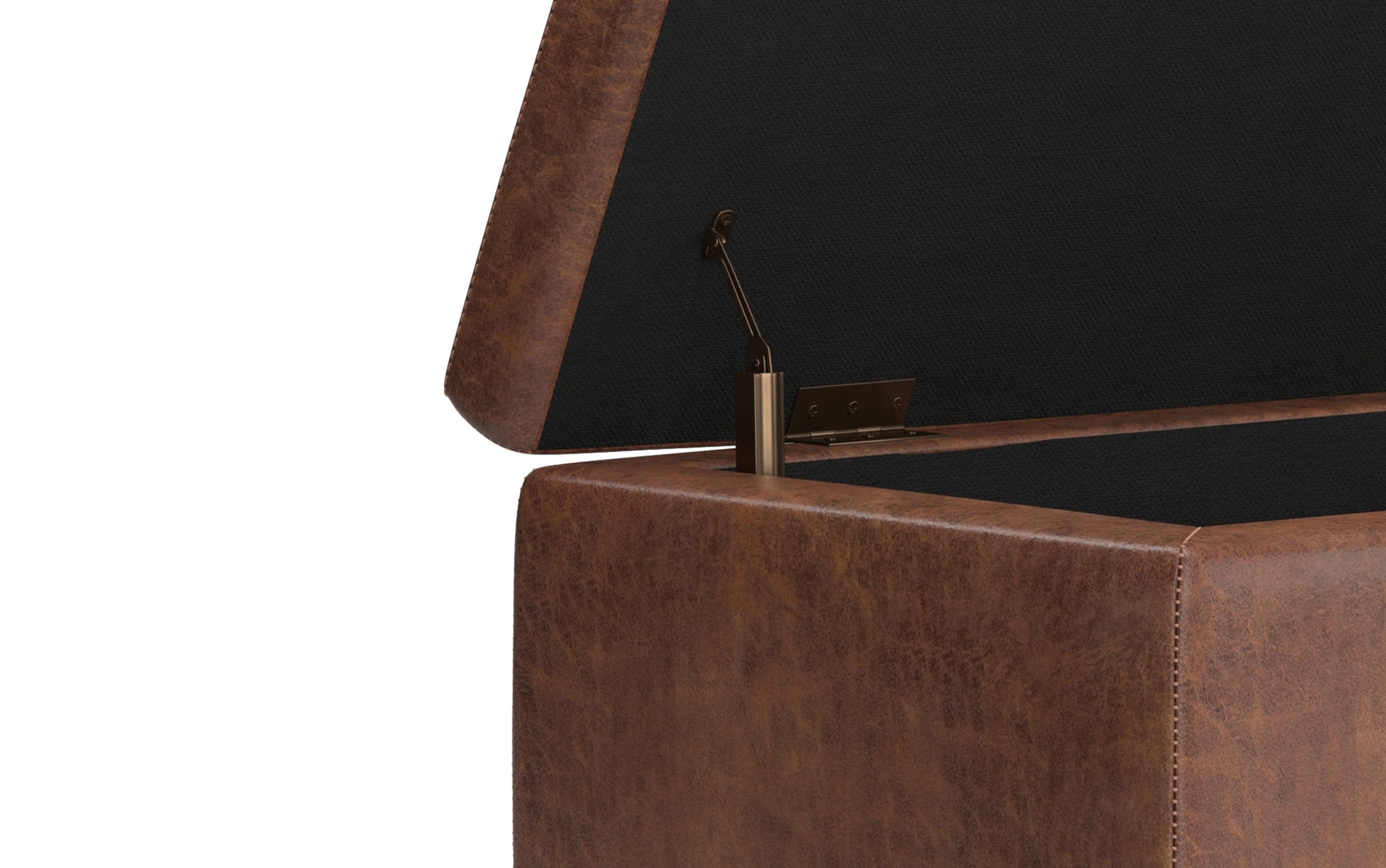 Hamilton Storage Ottoman in Distressed Vegan Leather