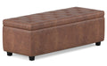 Hamilton Storage Ottoman in Distressed Vegan Leather