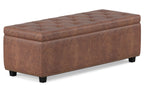 Hamilton Storage Ottoman in Distressed Vegan Leather