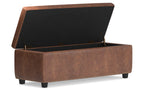 Hamilton Storage Ottoman in Distressed Vegan Leather