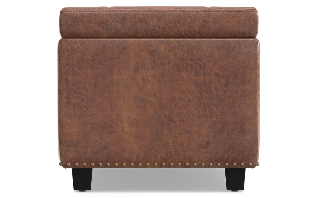 Hamilton Storage Ottoman in Distressed Vegan Leather