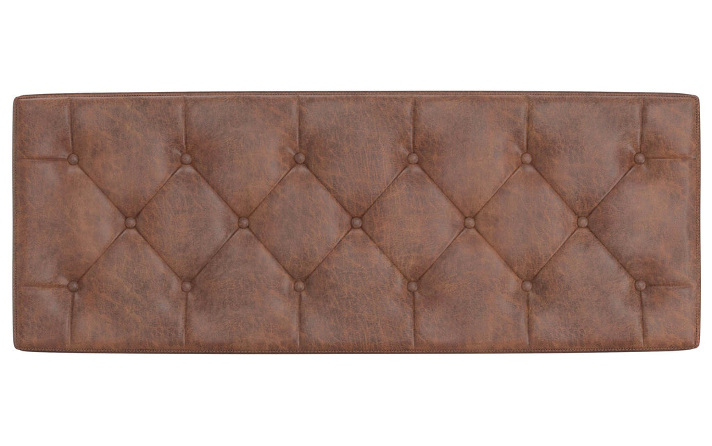 Hamilton Storage Ottoman in Distressed Vegan Leather