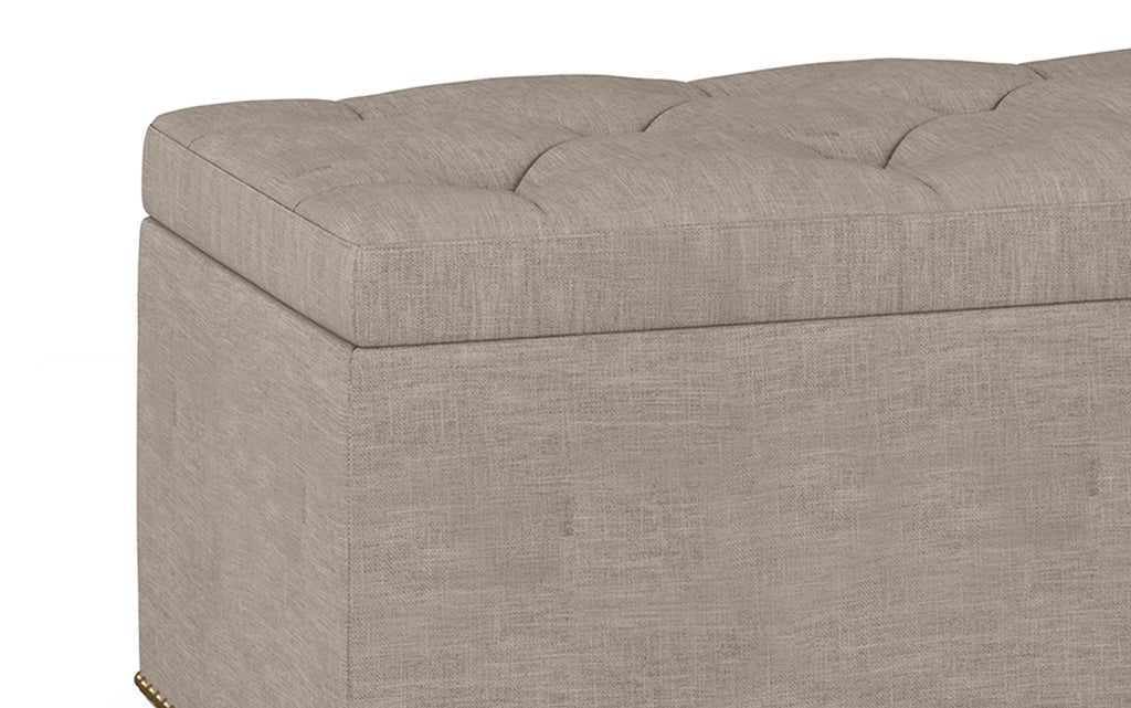 Hamilton Lift Top Storage Ottoman in Linen Style Fabric