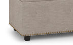 Hamilton Lift Top Storage Ottoman in Linen Style Fabric