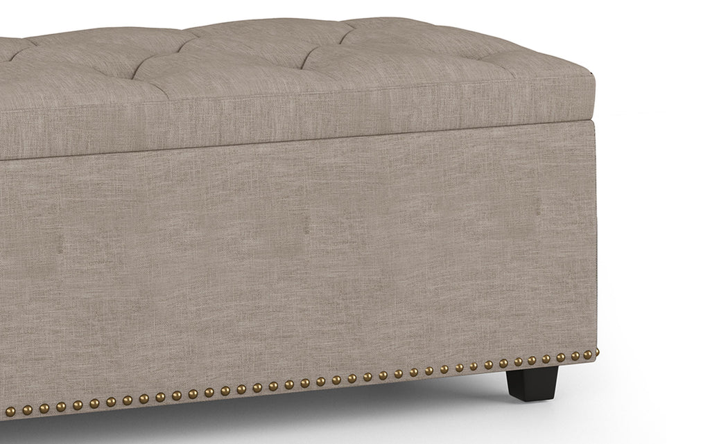 Hamilton Lift Top Storage Ottoman in Linen Style Fabric