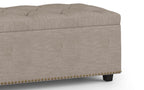 Hamilton Lift Top Storage Ottoman in Linen Style Fabric
