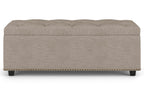 Hamilton Lift Top Storage Ottoman in Linen Style Fabric