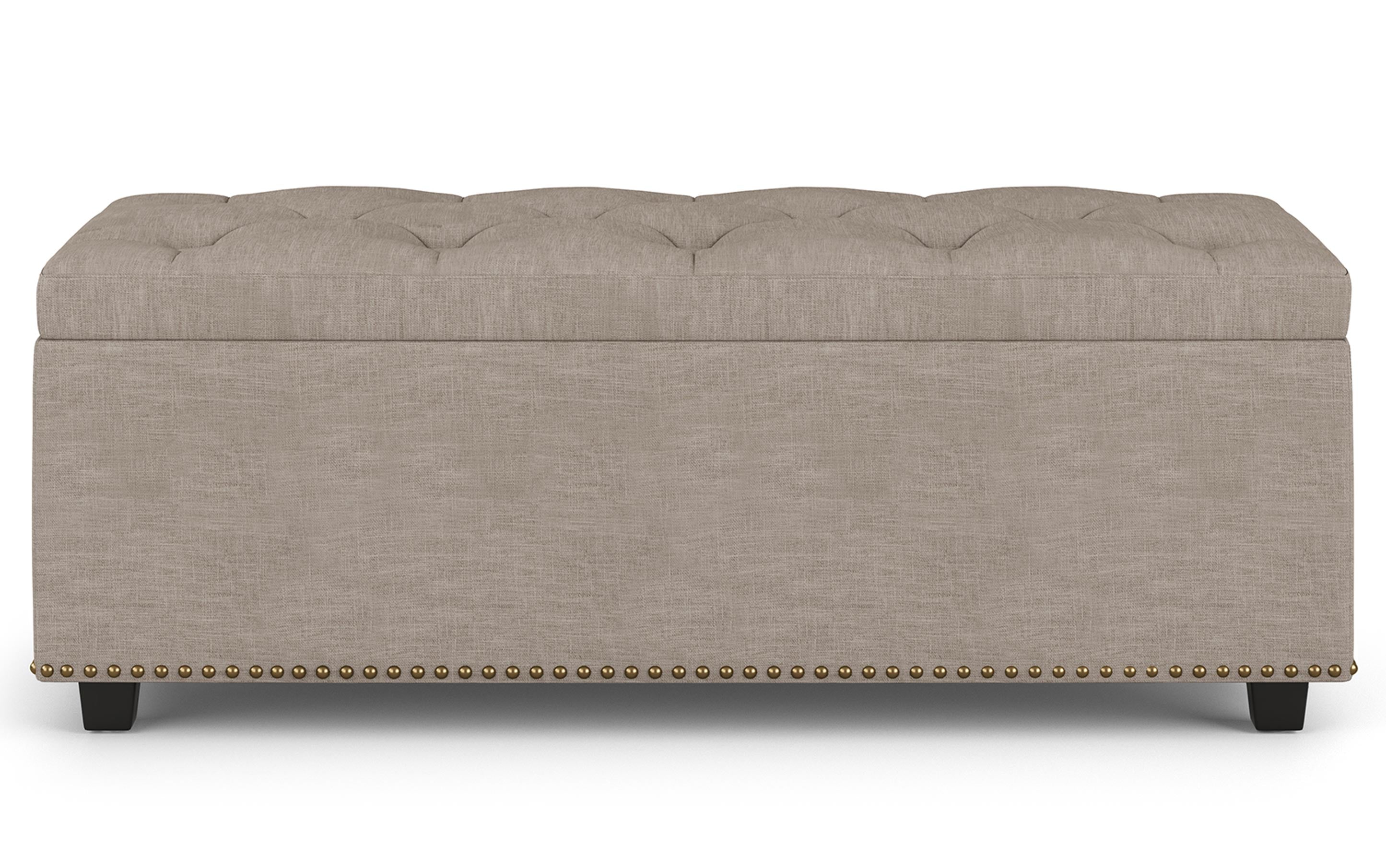 Hamilton Lift Top Storage Ottoman in Linen Style Fabric