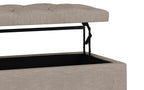 Hamilton Lift Top Storage Ottoman in Linen Style Fabric