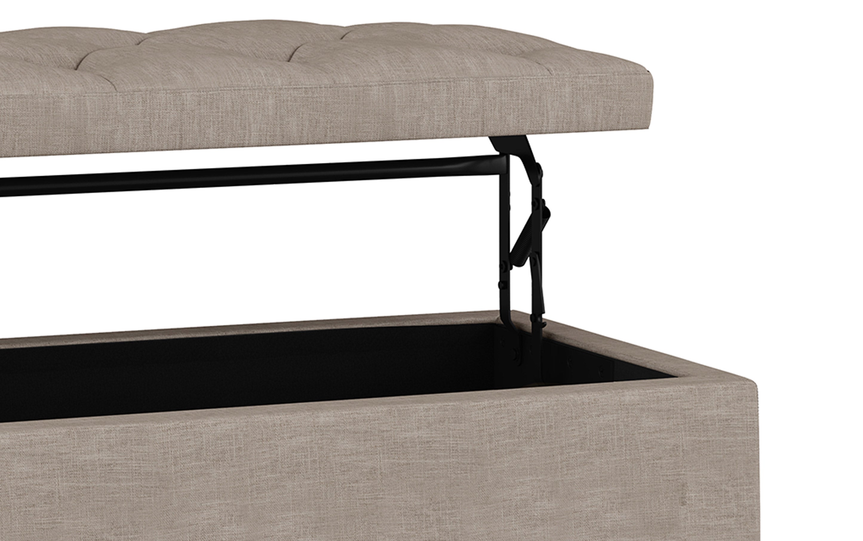 Hamilton Lift Top Storage Ottoman in Linen Style Fabric