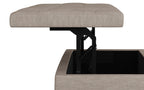 Hamilton Lift Top Storage Ottoman in Linen Style Fabric