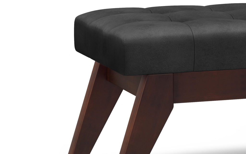 Draper Ottoman Bench in Distressed Vegan Leather