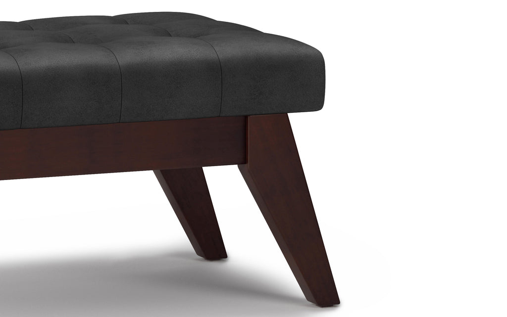 Draper Ottoman Bench in Distressed Vegan Leather