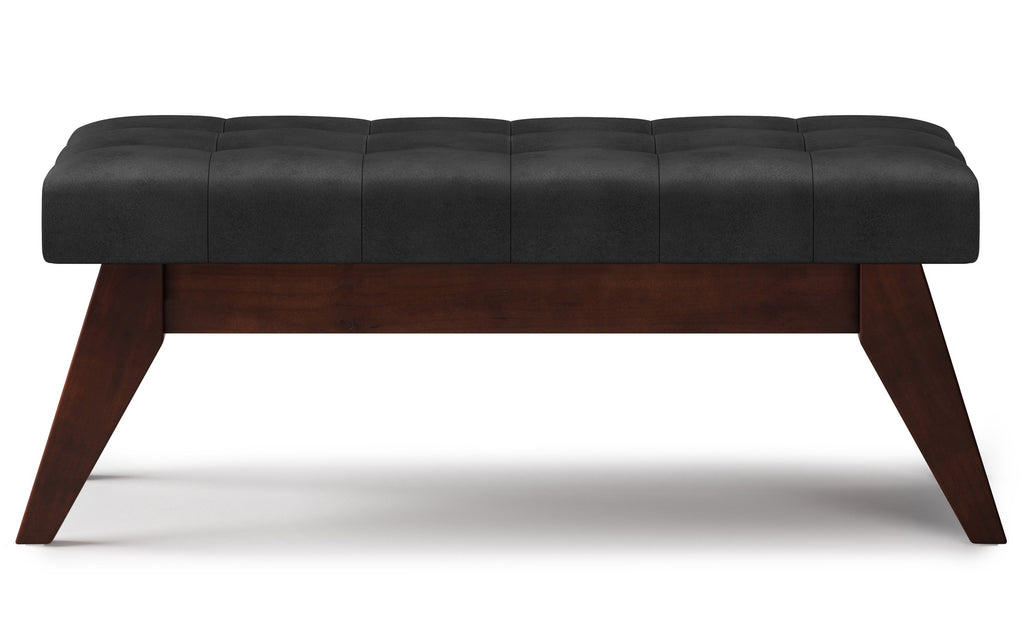 Draper Ottoman Bench in Distressed Vegan Leather