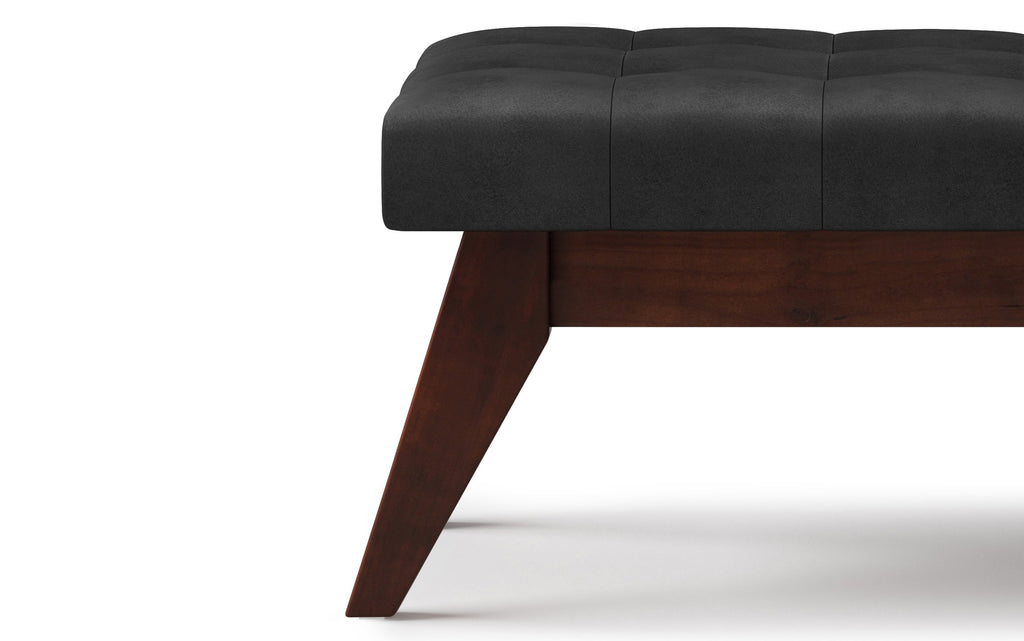 Draper Ottoman Bench in Distressed Vegan Leather
