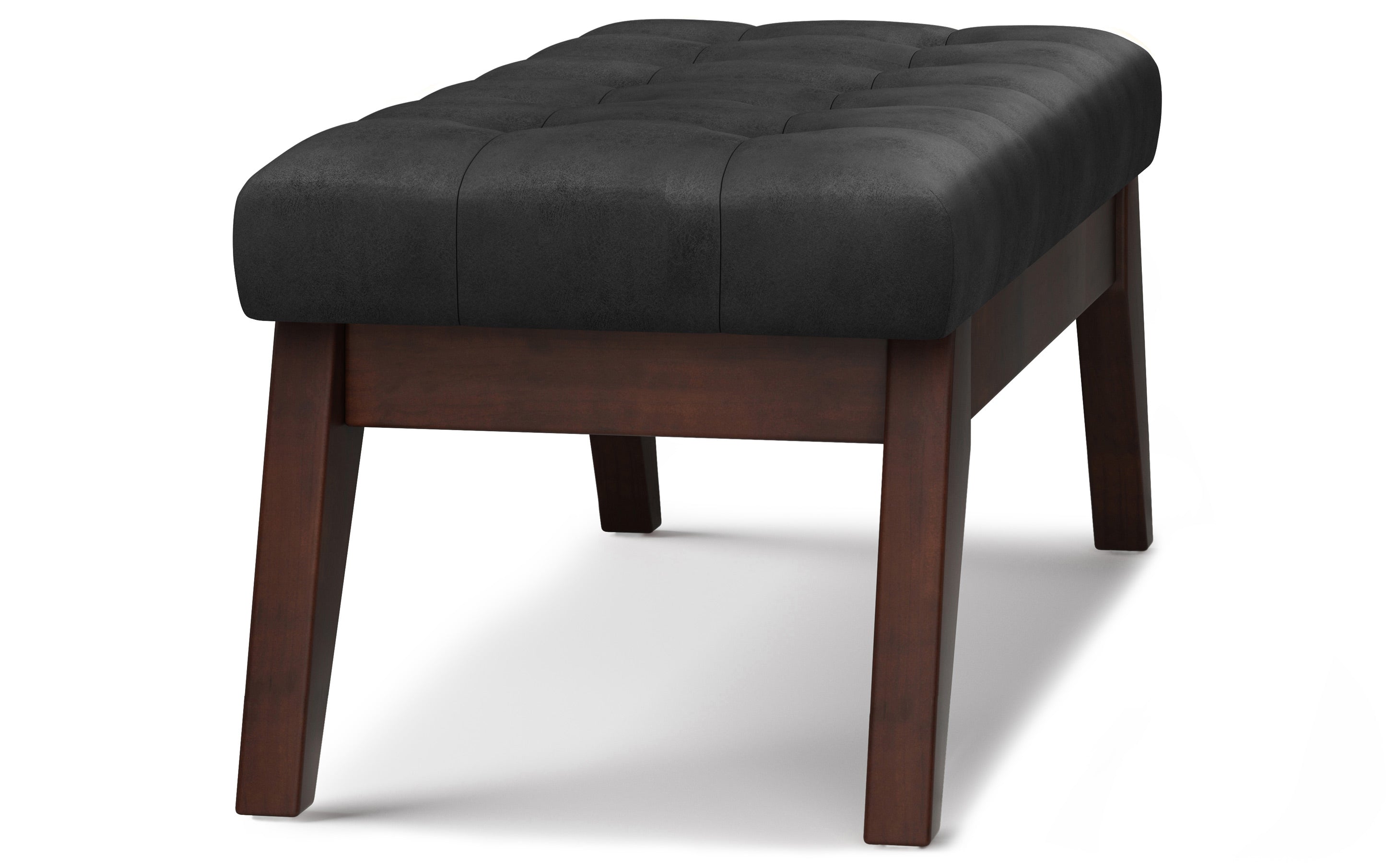 Draper Ottoman Bench in Distressed Vegan Leather