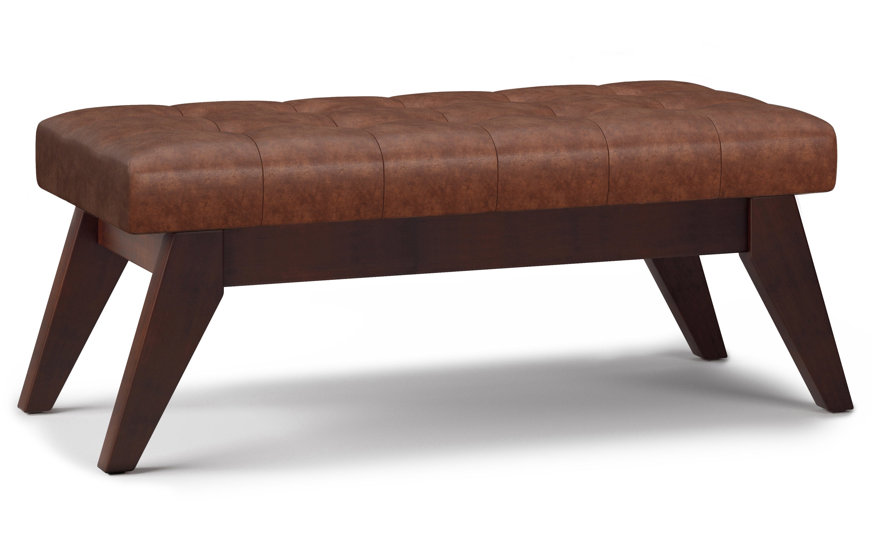 Draper Ottoman Bench in Distressed Vegan Leather