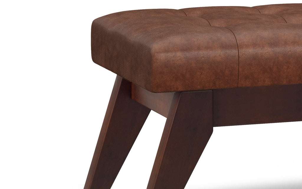 Draper Ottoman Bench in Distressed Vegan Leather
