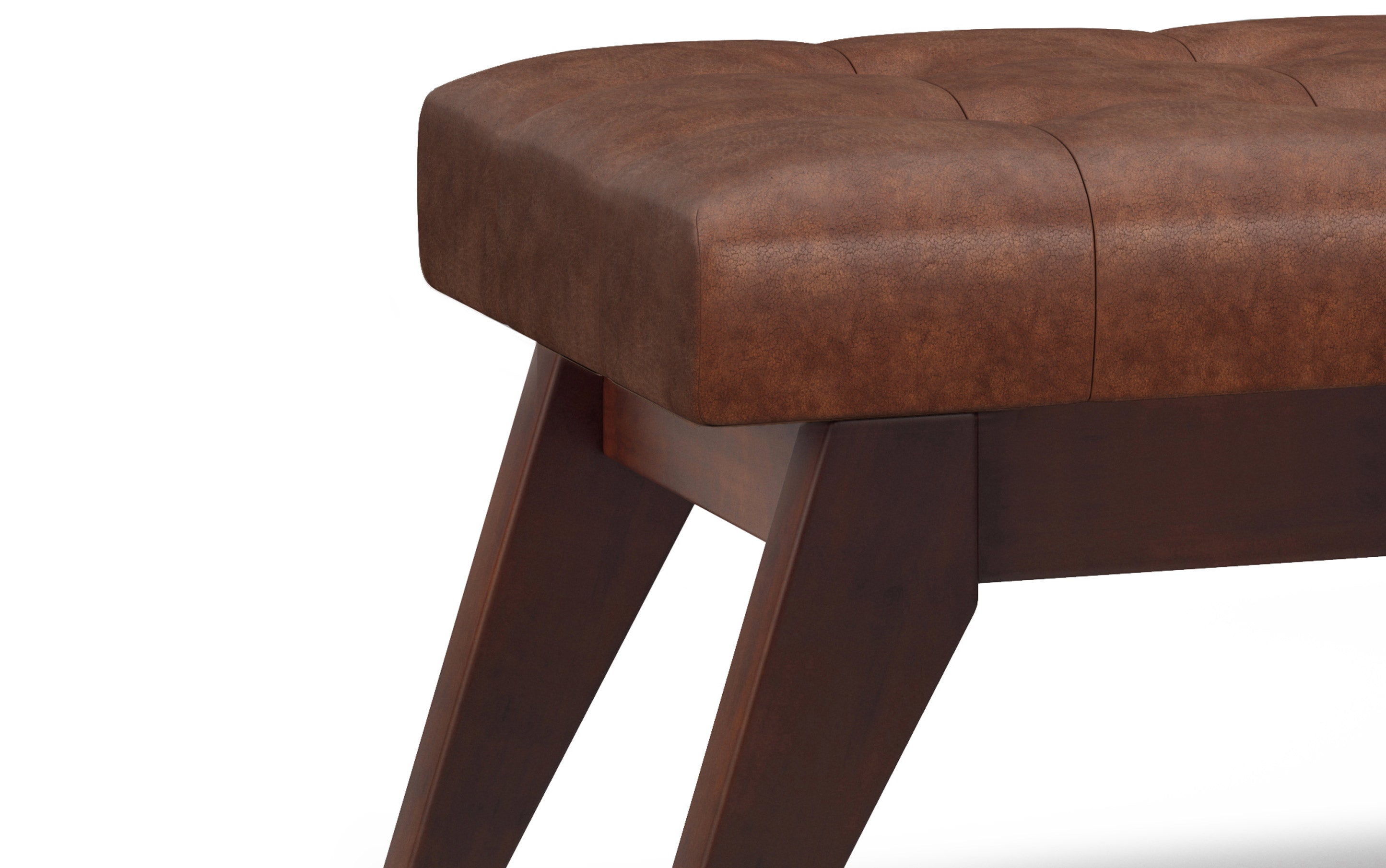 Draper Ottoman Bench in Distressed Vegan Leather