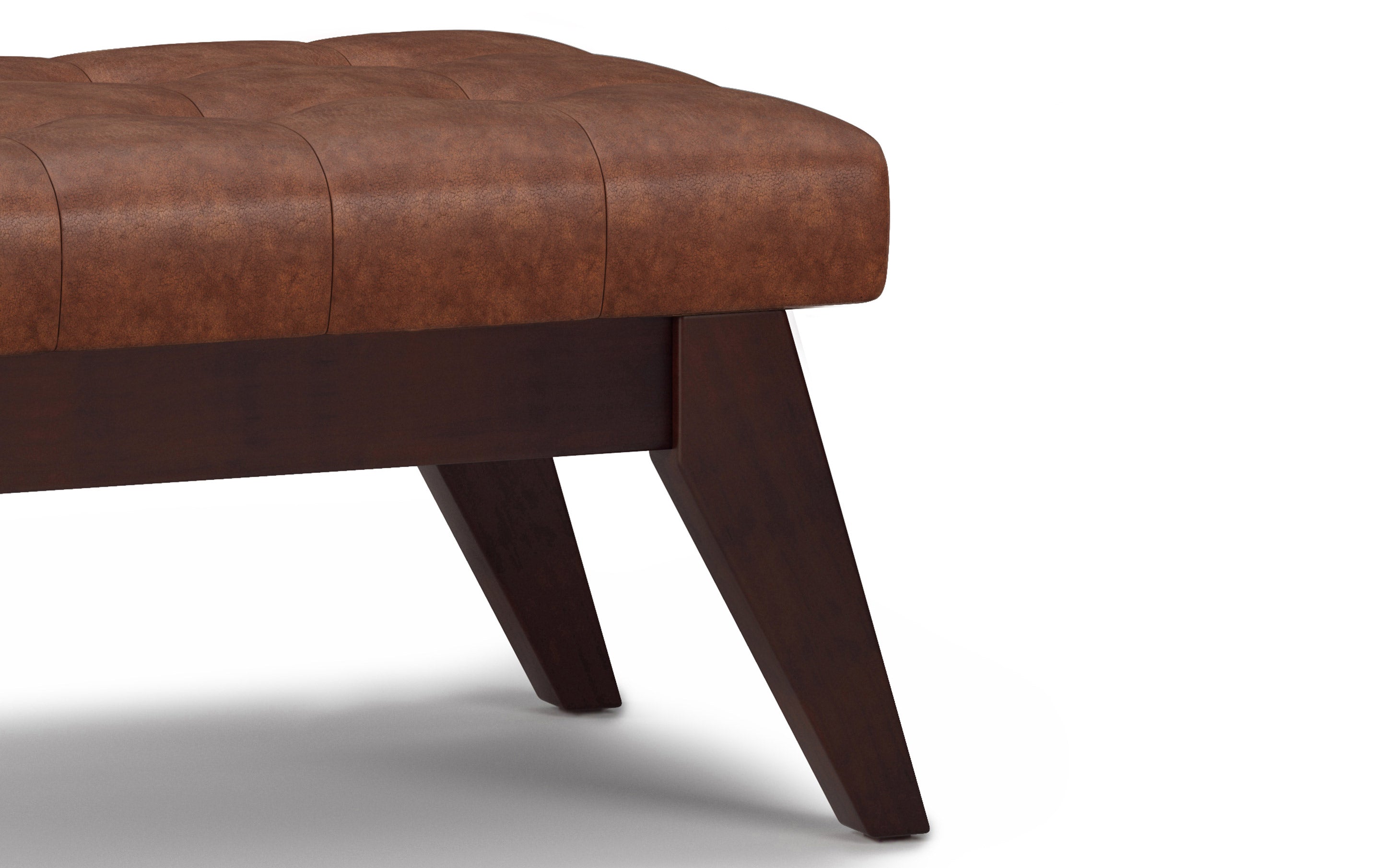 Draper Ottoman Bench in Distressed Vegan Leather