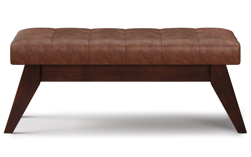 Draper Ottoman Bench in Distressed Vegan Leather