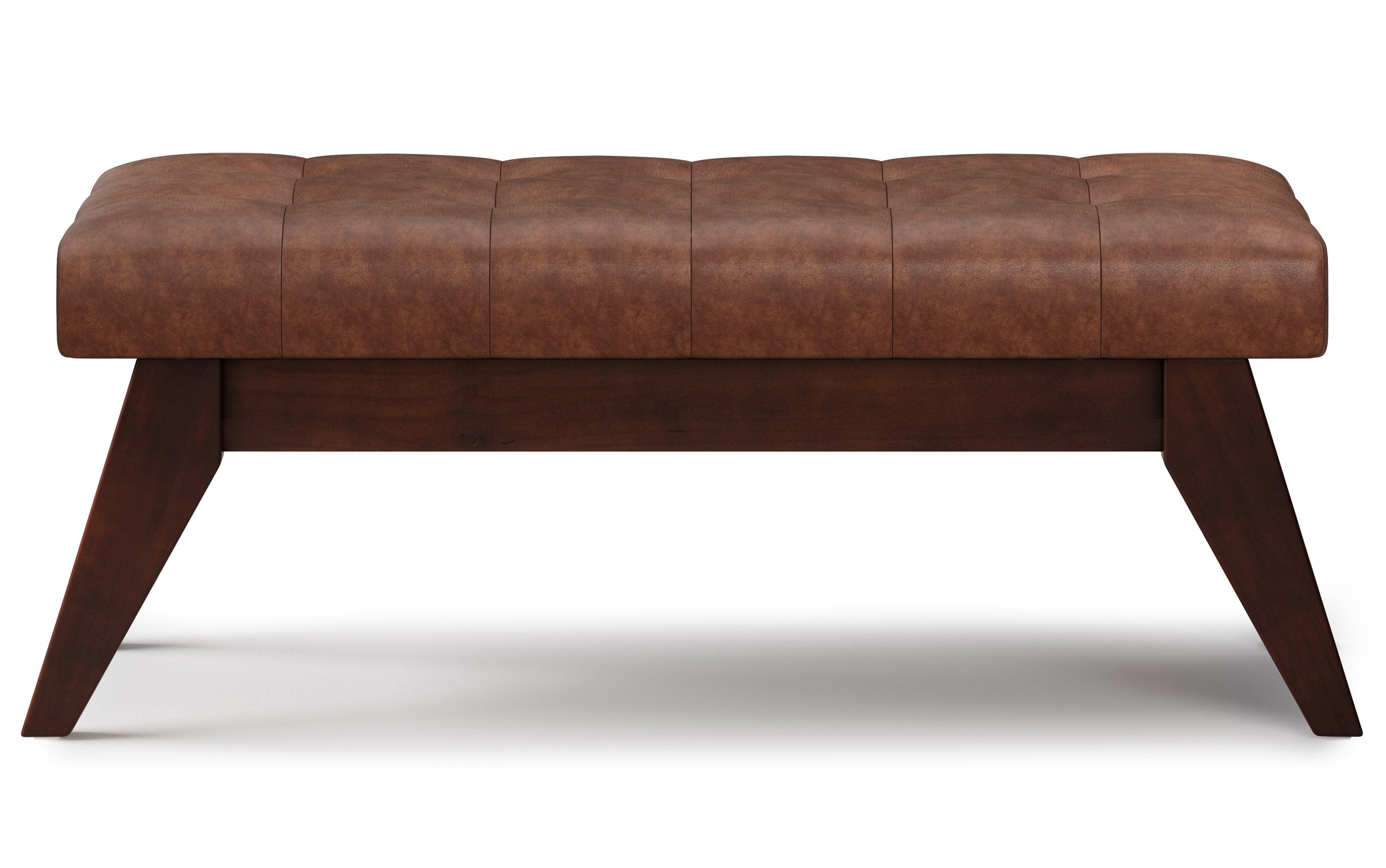 Draper Ottoman Bench in Distressed Vegan Leather