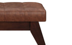 Draper Ottoman Bench in Distressed Vegan Leather