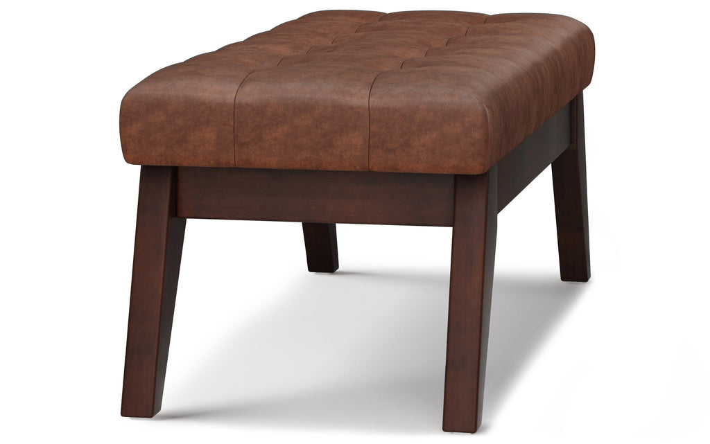 Draper Ottoman Bench in Distressed Vegan Leather