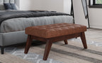 Draper Ottoman Bench in Distressed Vegan Leather