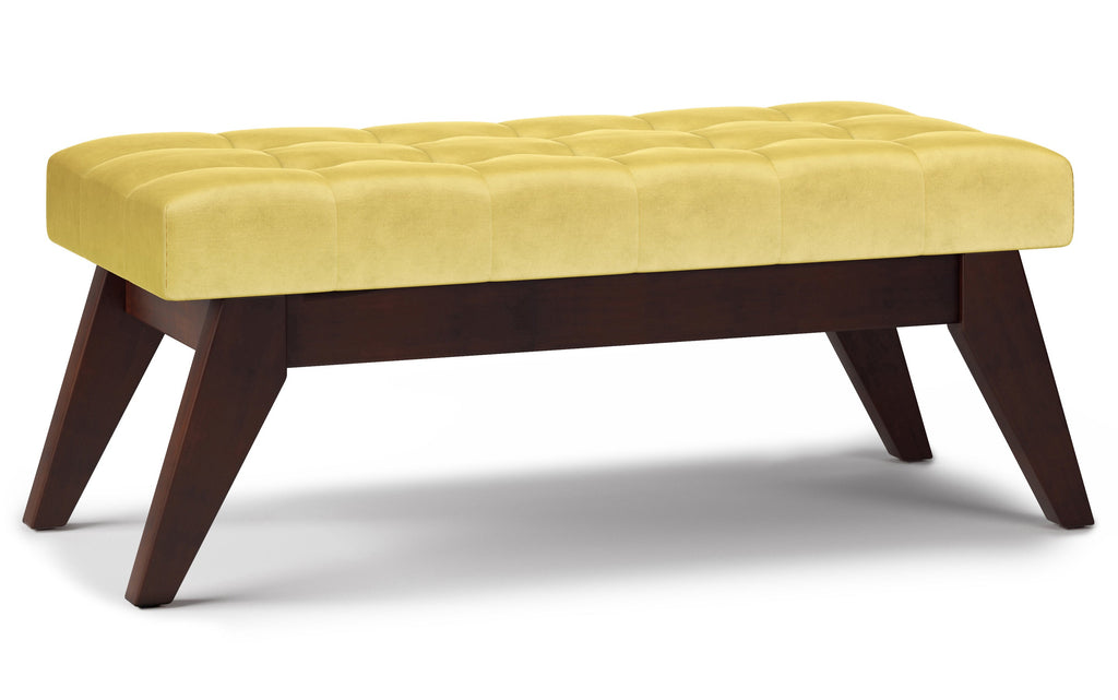 Draper Ottoman Bench in Velvet Fabric