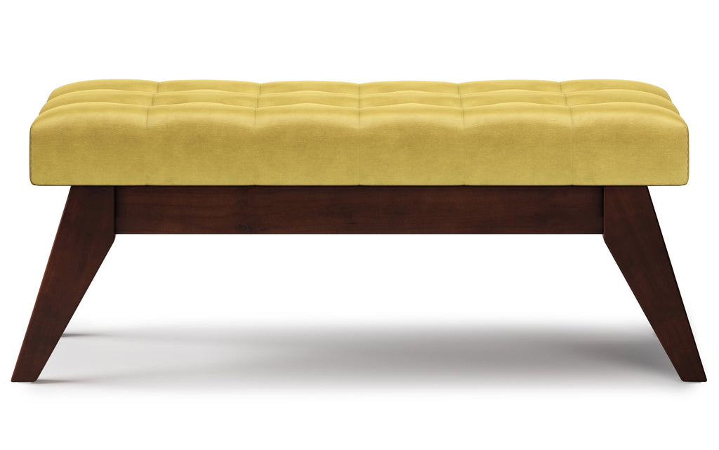 Draper Ottoman Bench in Velvet Fabric