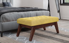 Draper Ottoman Bench in Velvet Fabric